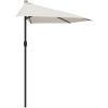 Balkongparasoll med aluminiumstolpe sand 270x144 cm halvrunt vidaXL – miniatyr 4