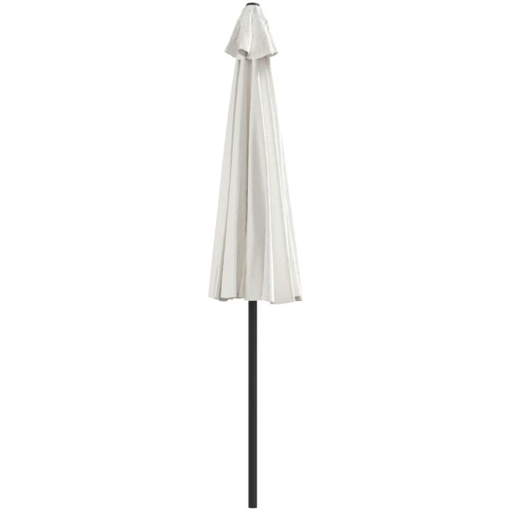 Balkongparasoll med aluminiumstolpe sand 270x144 cm halvrunt vidaXL – bild 5