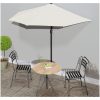 Balkongparasoll med aluminiumstolpe sand 270x144 cm halvrunt vidaXL – miniatyr 1