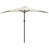 Balkongparasoll med aluminiumstolpe sand 300x155 cm halvrunt vidaXL – miniatyr 3