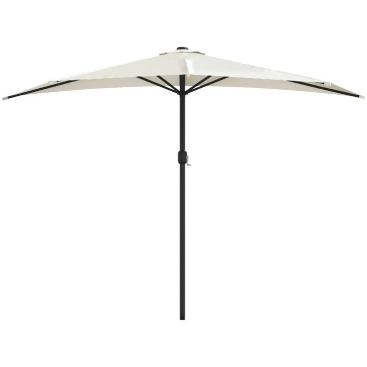 Balkongparasoll med aluminiumstolpe sand 300x155 cm halvrunt vidaXL – bild 3