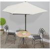 Balkongparasoll med aluminiumstolpe sand 300x155 cm halvrunt vidaXL – miniatyr 1