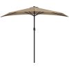 Balkongparasoll med aluminiumstolpe taupe 270x144 cm halvrunt vidaXL – miniatyr 3