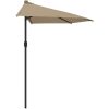 Balkongparasoll med aluminiumstolpe taupe 270x144 cm halvrunt vidaXL – miniatyr 4