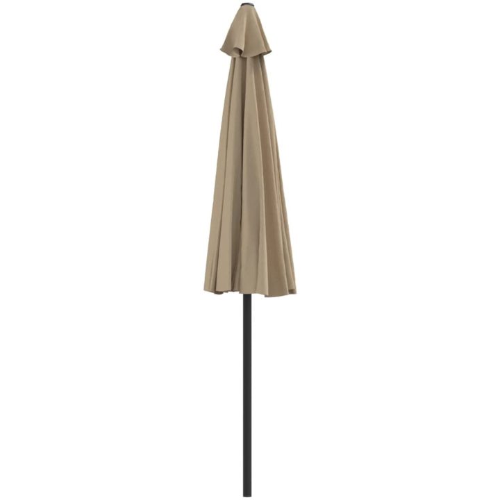 Balkongparasoll med aluminiumstolpe taupe 270x144 cm halvrunt vidaXL – bild 5