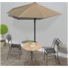 Balkongparasoll med aluminiumstolpe taupe 270x144 cm halvrunt vidaXL – miniatyr 1