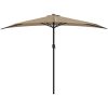 Balkongparasoll med aluminiumstolpe taupe 300x155 cm halvrunt vidaXL – miniatyr 3