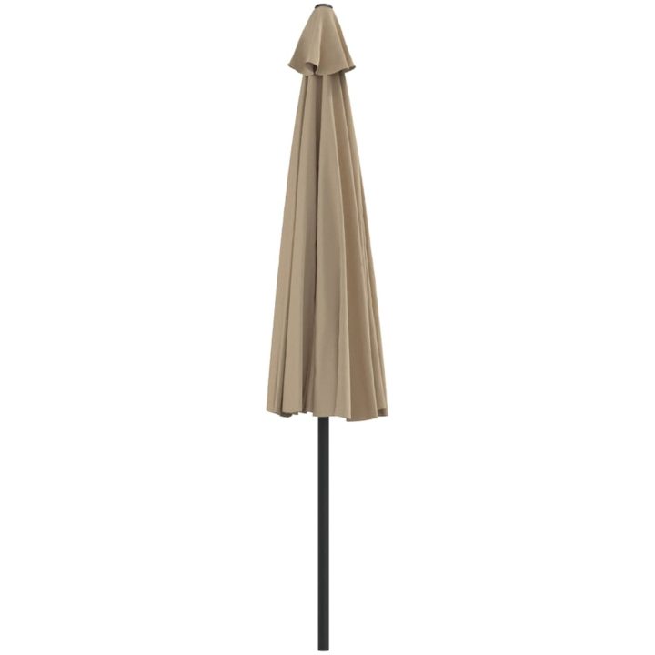 Balkongparasoll med aluminiumstolpe taupe 300x155 cm halvrunt vidaXL – bild 5