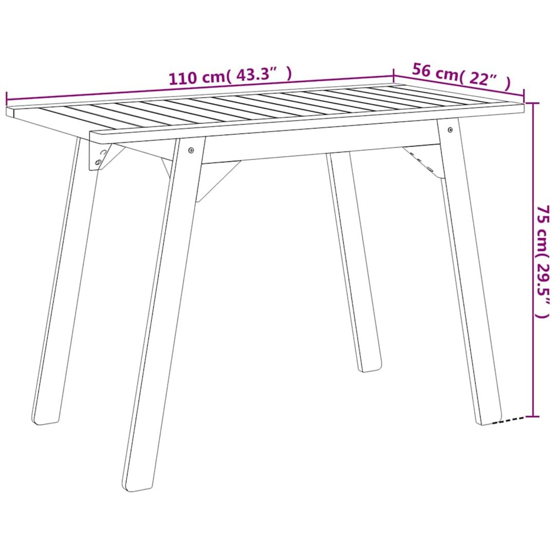Balkongset 3 delar massiv akacia vidaXL – bild 8