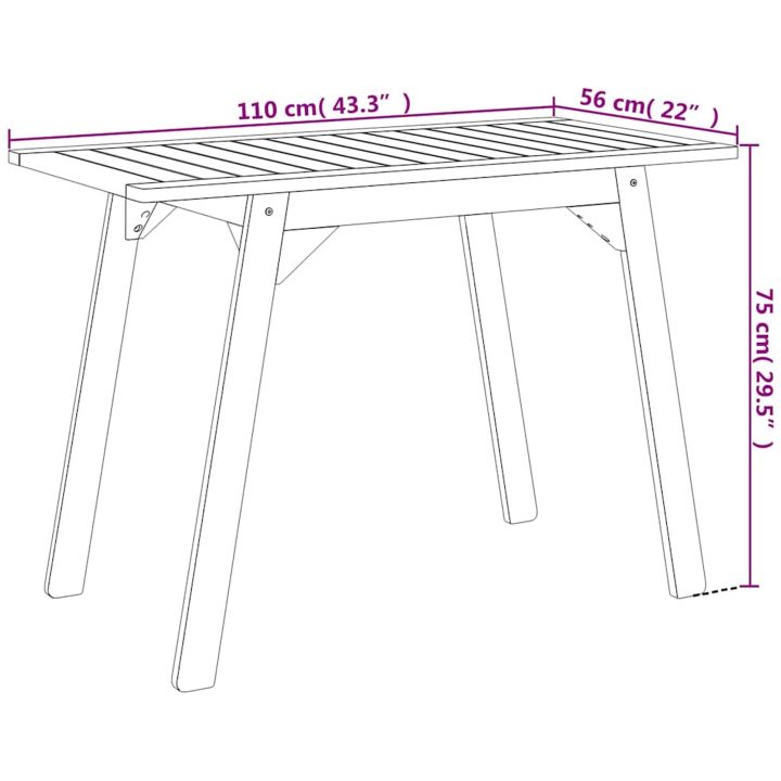 Balkongset 3 delar massiv akacia vidaXL – bild 8