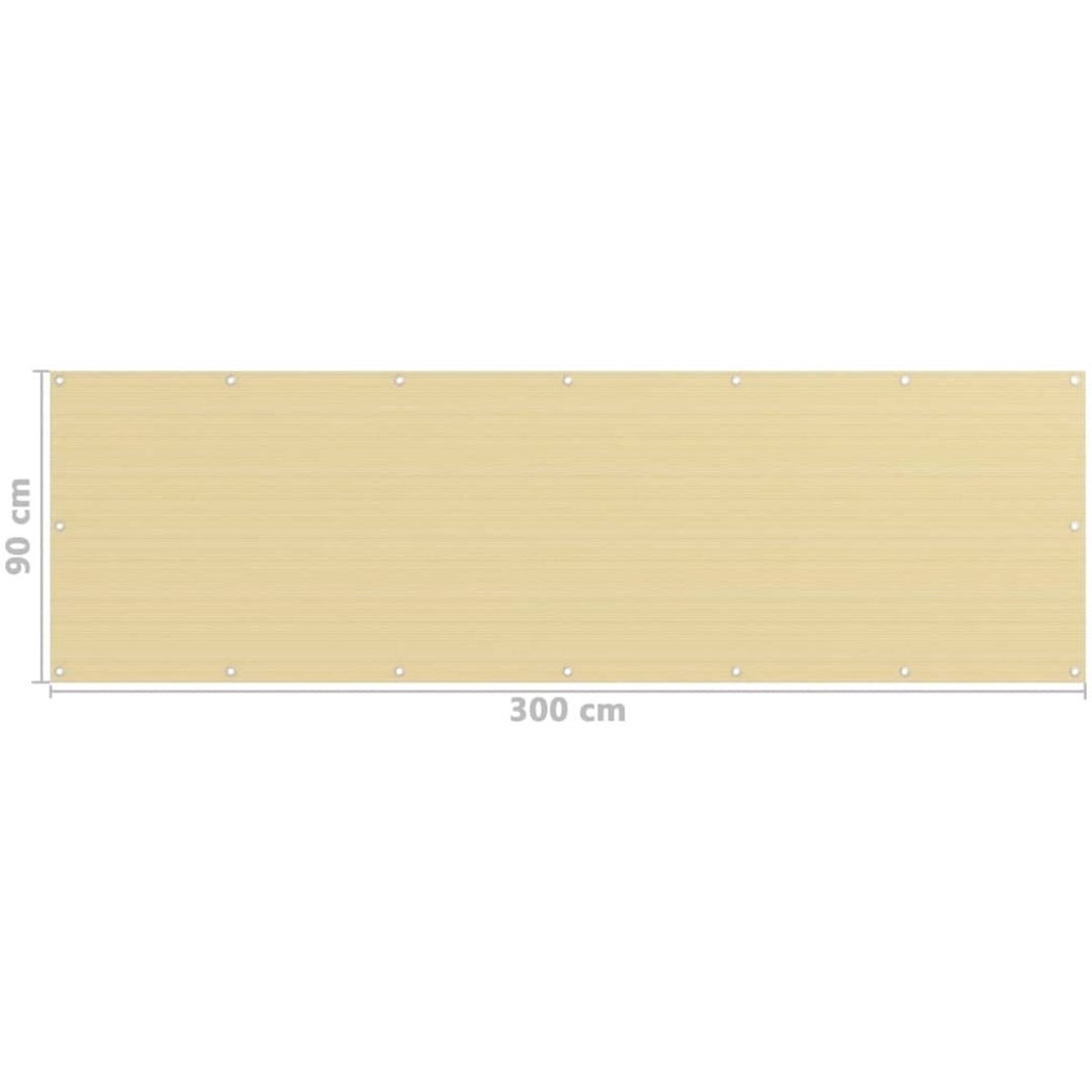 Balkongskärm beige HDPE vidaXL 90 x 300 cm – bild 5