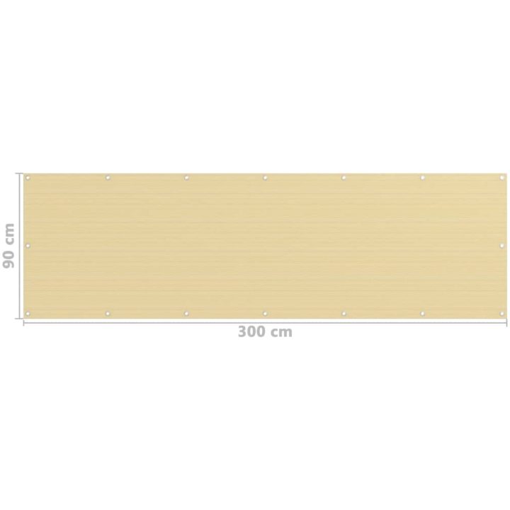 Balkongskärm beige HDPE vidaXL 90 x 300 cm – bild 5