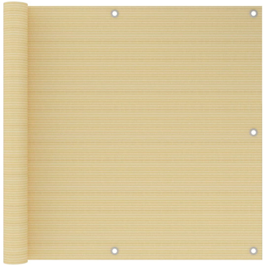 Balkongskärm beige HDPE vidaXL 90 x 300 cm