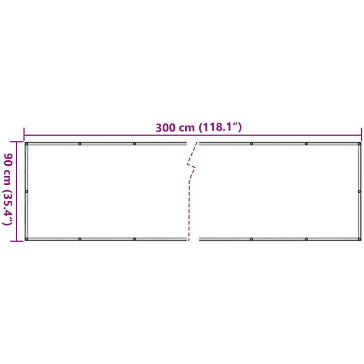 Balkongskärm beige oxfordtyg vidaXL 90 x 300 cm – bild 6
