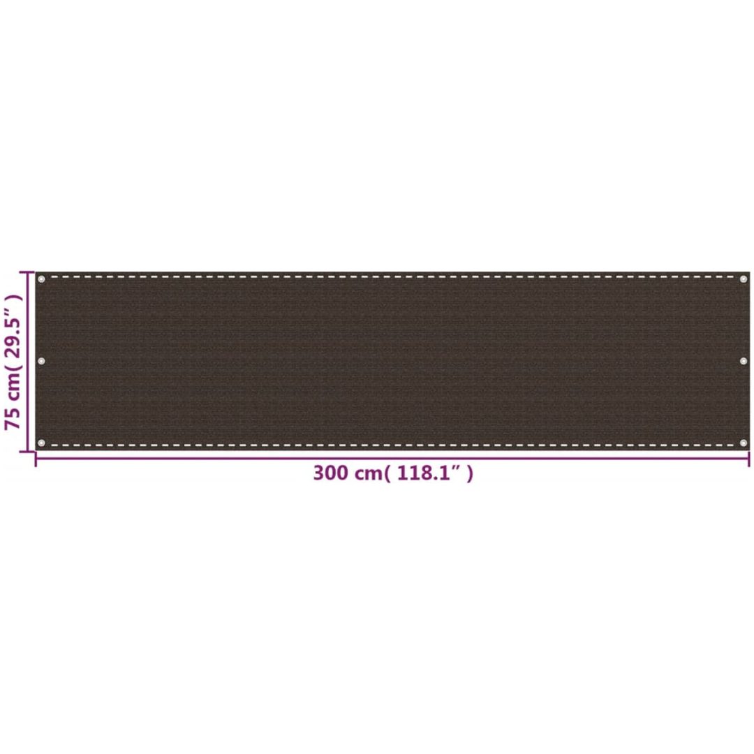 Balkongskärm brun HDPE vidaXL 75 x 300 cm – bild 5