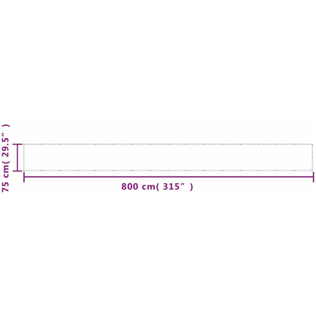 Balkongskärm gräddvit 100% polyester oxford vidaXL 75 x 800 cm – bild 6