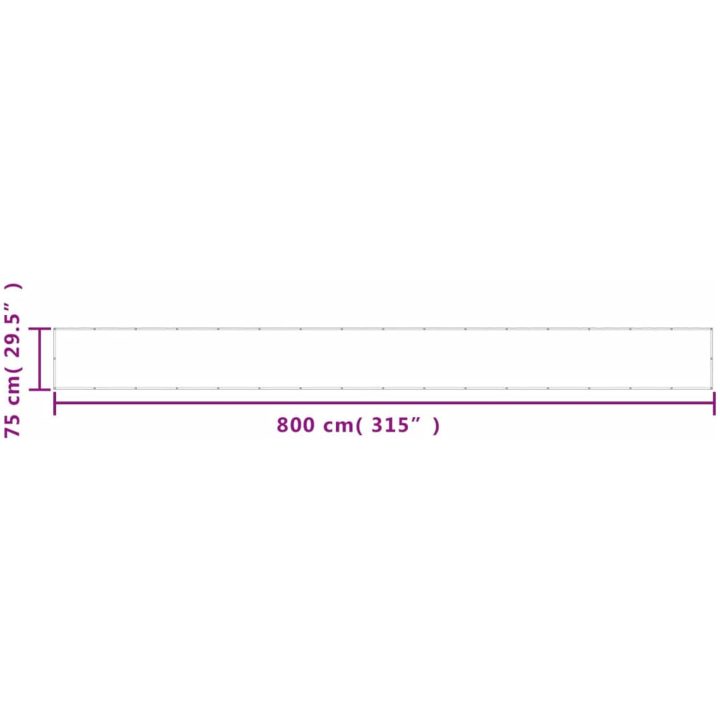 Balkongskärm gräddvit 100% polyester oxford vidaXL 75 x 800 cm – bild 6