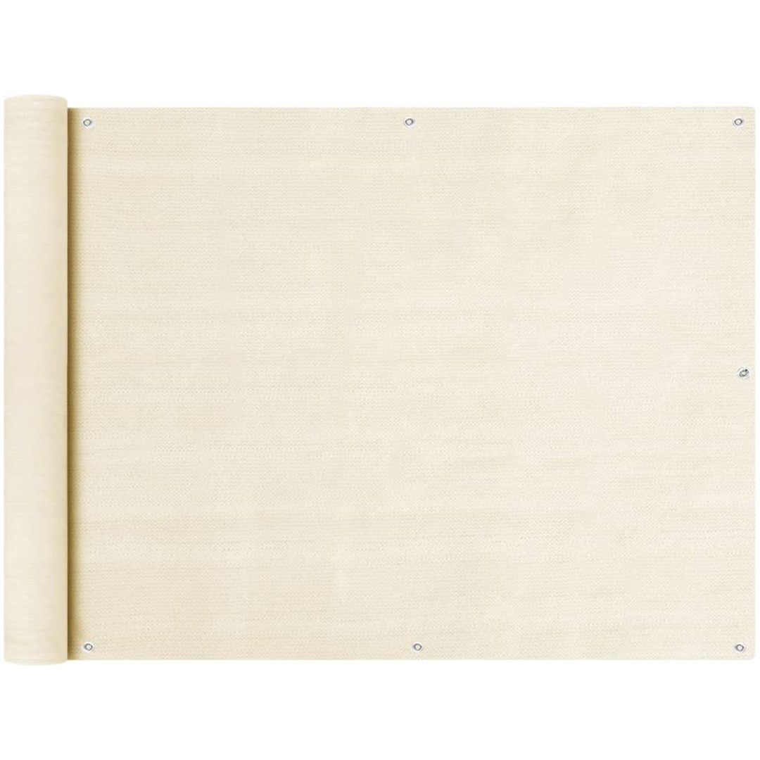 Balkongskärm gräddvit HDPE vidaXL 90 x 300 cm