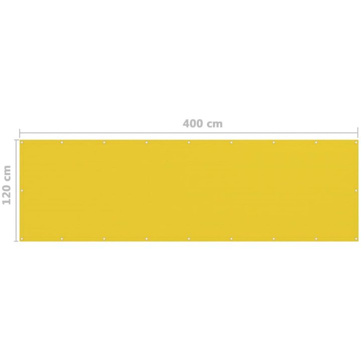 Balkongskärm gul HDPE vidaXL 120 x 400 cm – bild 5