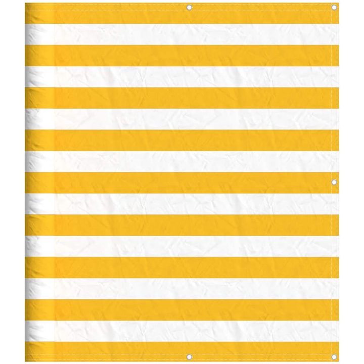 Balkongskärm gul och vit rand vidaXL 120 x 1000 cm – bild 2