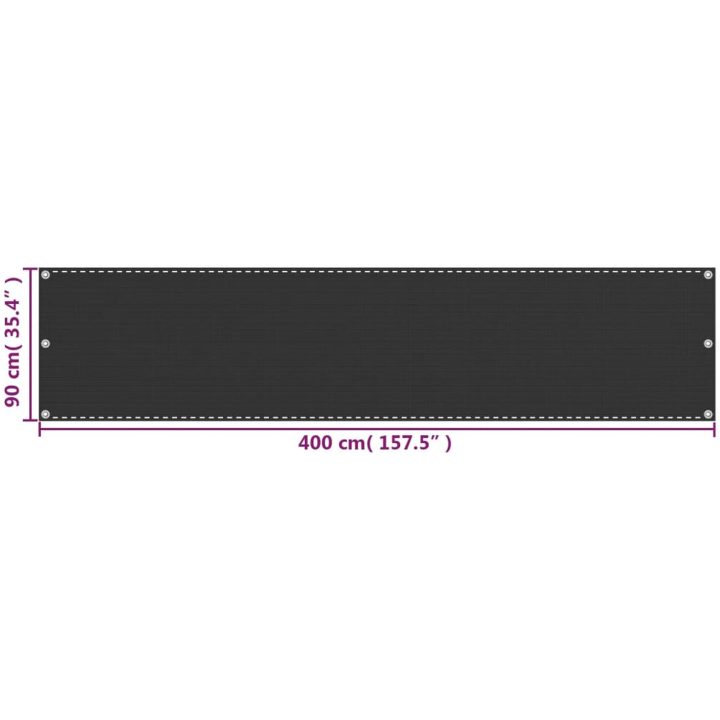 Balkongskärm HDPE antracit vidaXL 90 x 400 cm – bild 5