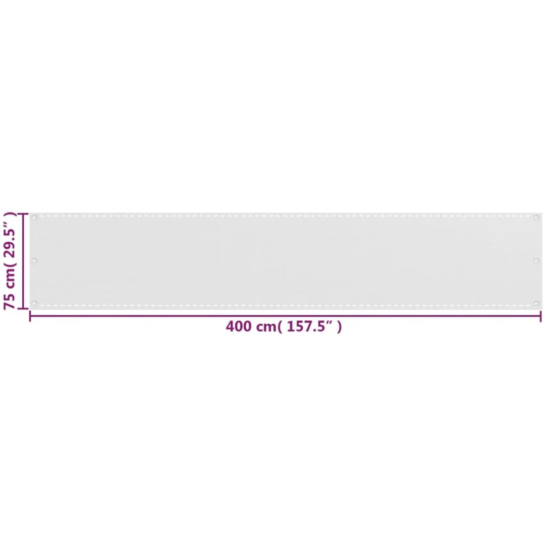 Balkongskärm HDPE vit vidaXL 75 x 400 cm – bild 5