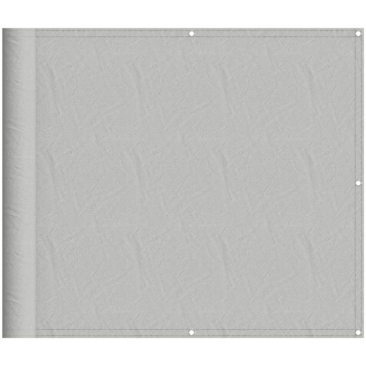 Balkongskärm ljusgrå 100% polyester oxford vidaXL 90 x 400 cm – bild 2