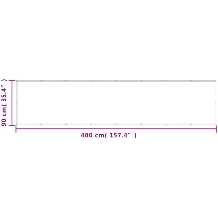 Balkongskärm ljusgrå 100% polyester oxford vidaXL 90 x 400 cm – bild 6