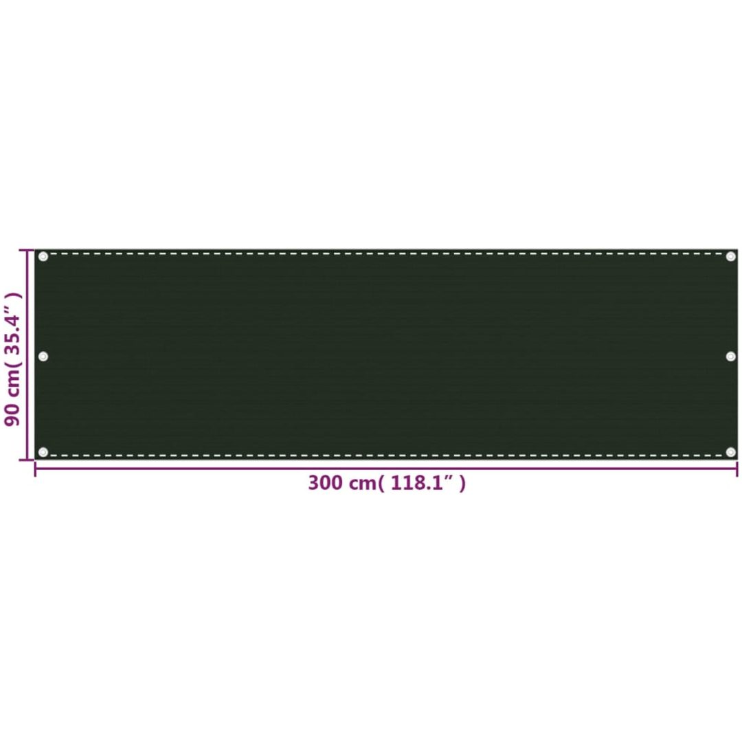 Balkongskärm mörkgrön HDPE vidaXL 90 x 300 cm – bild 5