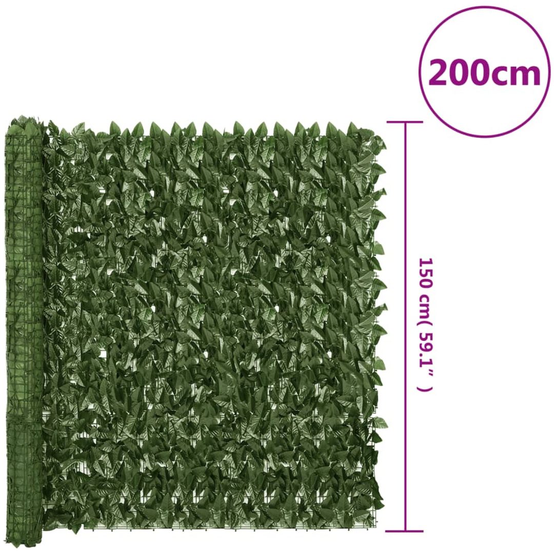 Balkongskärm mörkgröna blad vidaXL 200 x 150 cm – bild 6