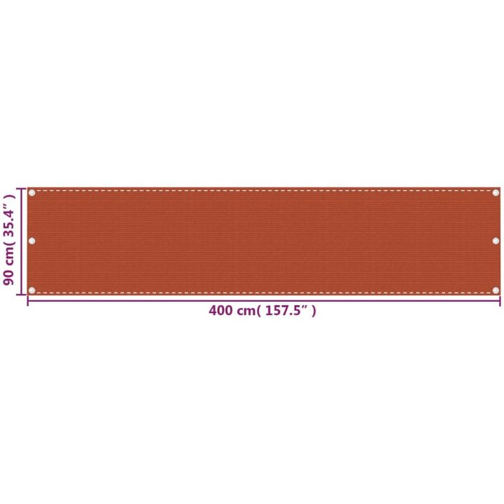 Balkongskärm orange HDPE vidaXL 90 x 400 cm – bild 5