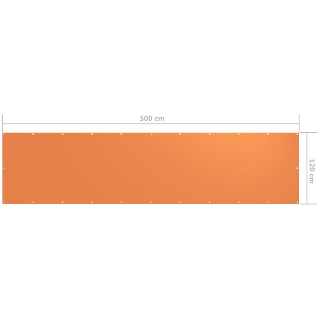 Balkongskärm orange oxfordtyg vidaXL 120 x 500 cm – bild 5