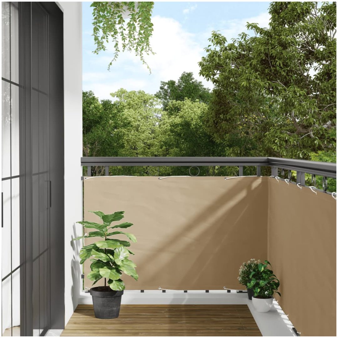 Balkongskärm oxfordtyg beige vidaXL 90 x 400 cm