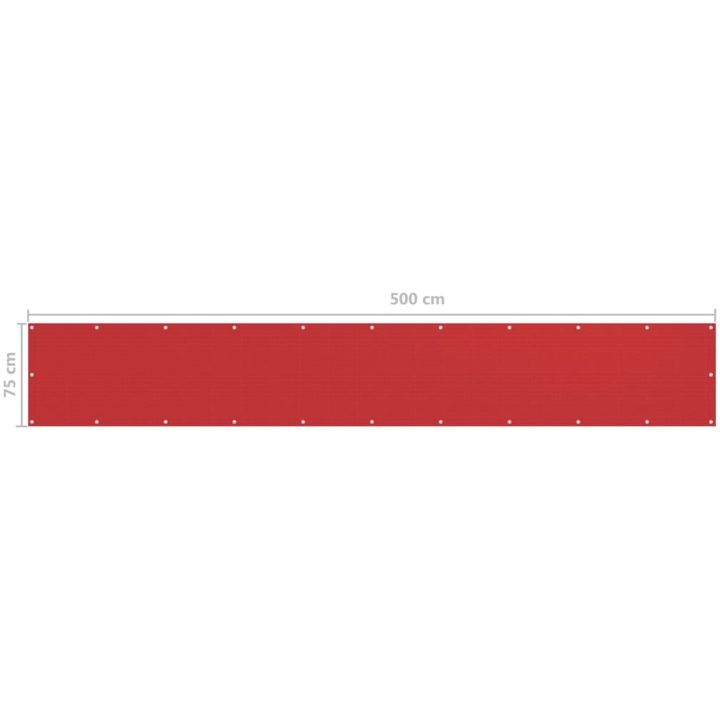 Balkongskärm röd HDPE vidaXL 75 x 500 cm – bild 5