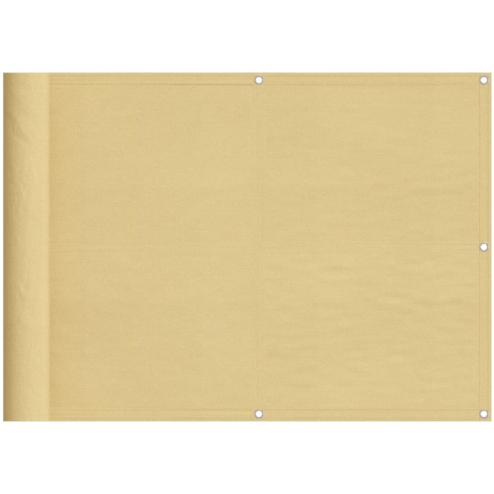Balkongskärm sand 100% polyester oxford vidaXL 75 x 300 cm – bild 2