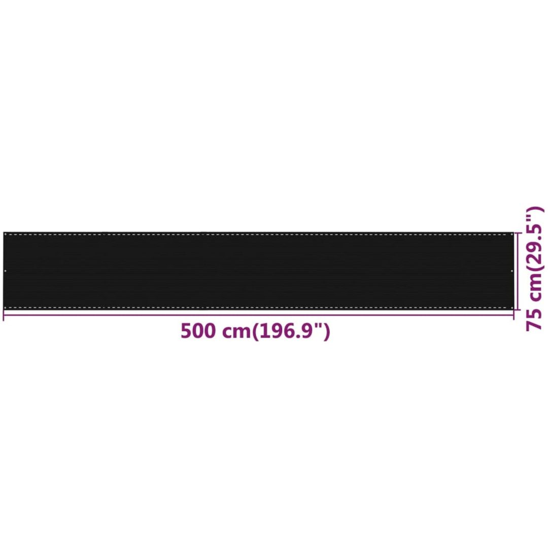 Balkongskärm svart HDPE vidaXL 75 x 500 cm – bild 5
