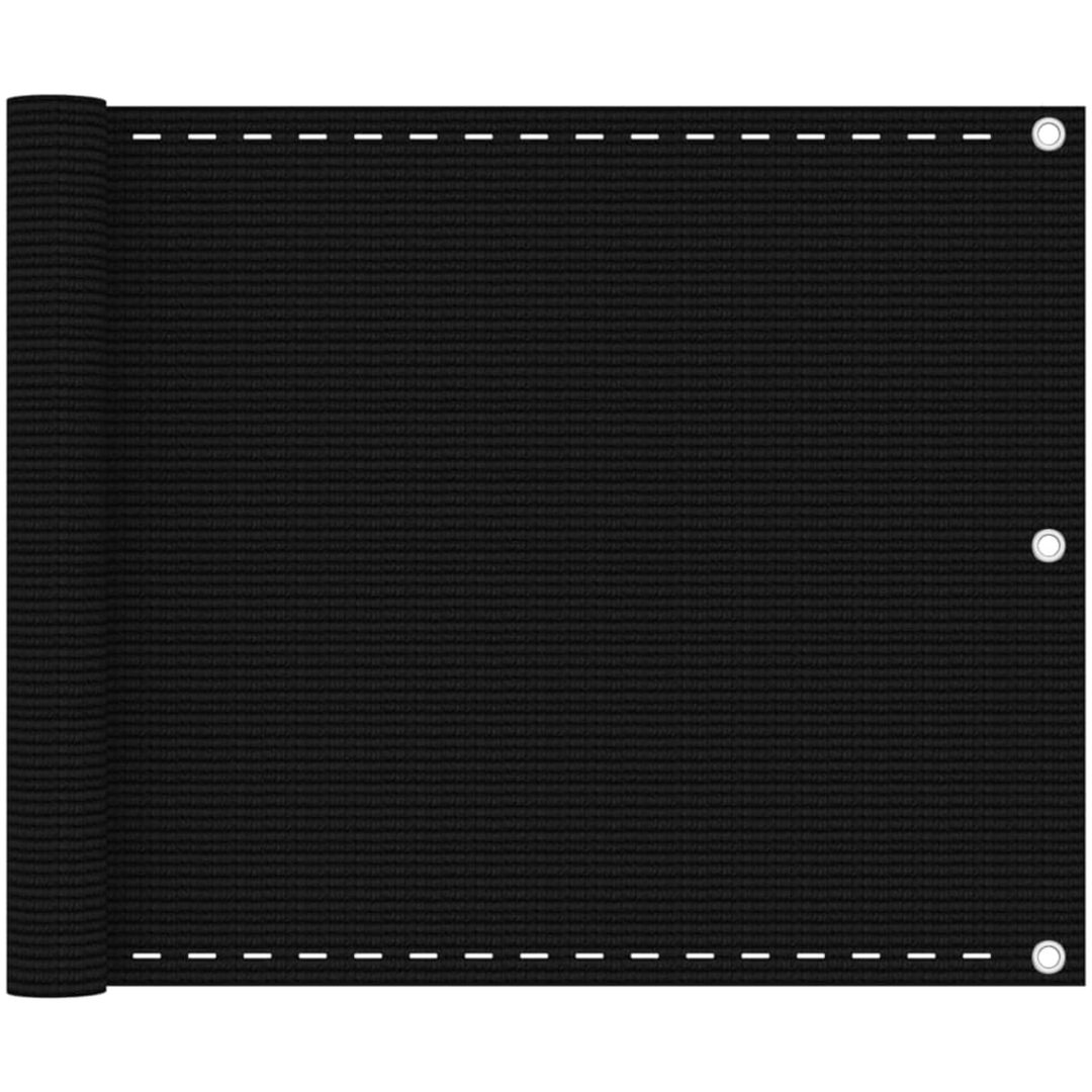 Balkongskärm svart HDPE vidaXL 75 x 500 cm