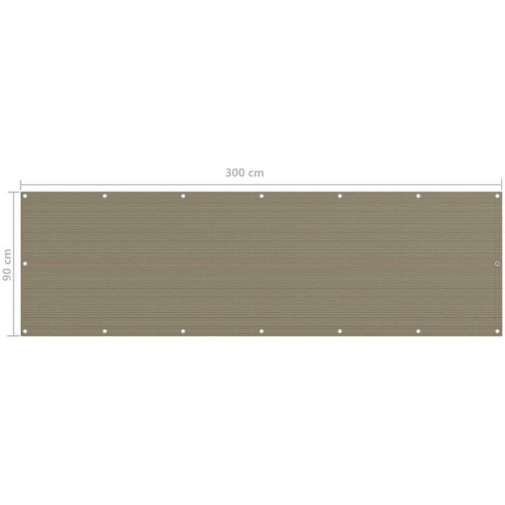 Balkongskärm taupe HDPE vidaXL 90 x 300 cm – bild 5