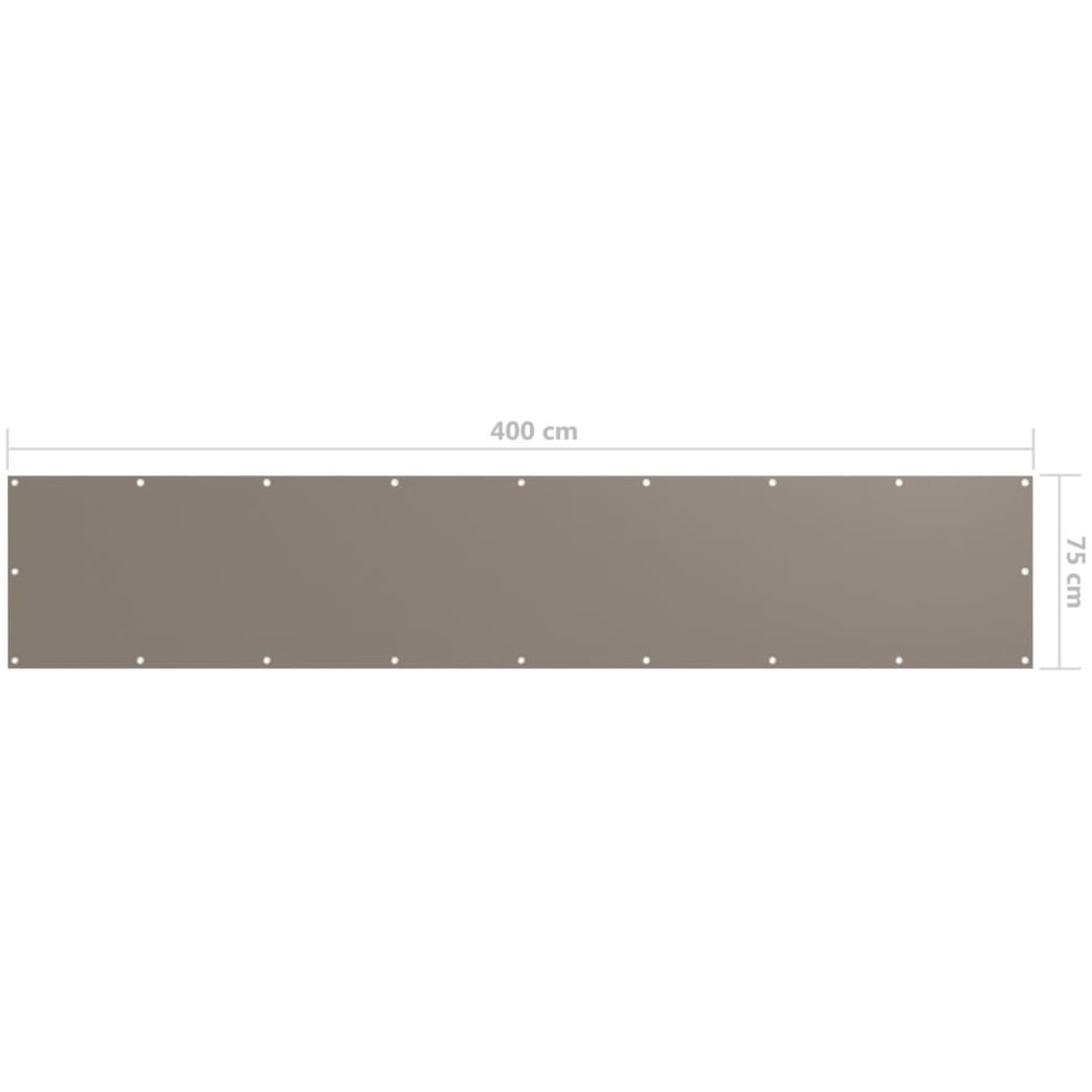 Balkongskärm taupe oxfordtyg vidaXL 75 x 400 cm – bild 5
