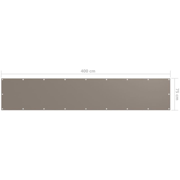 Balkongskärm taupe oxfordtyg vidaXL 75 x 400 cm – bild 5
