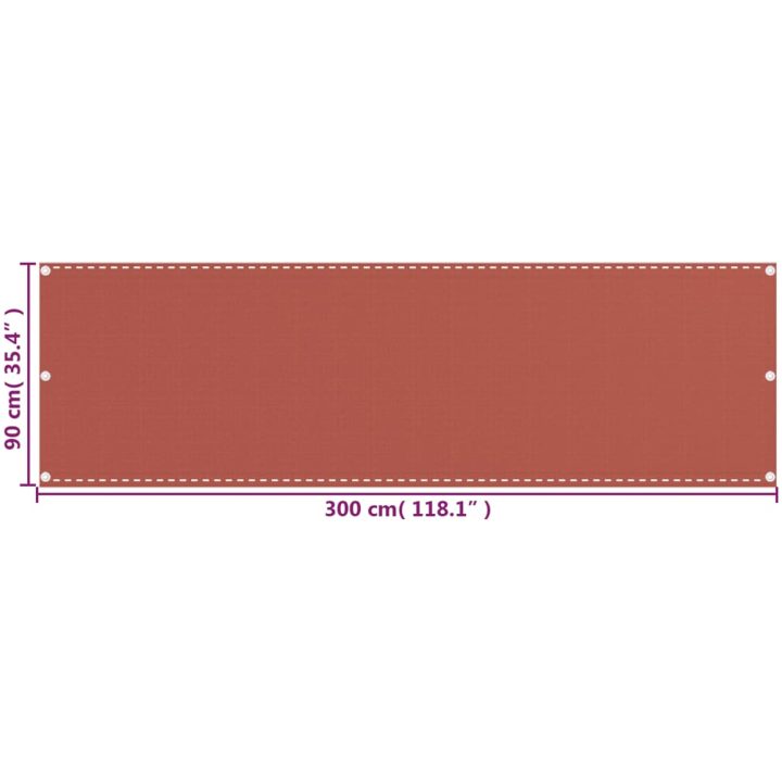 Balkongskärm terrakotta HDPE vidaXL 90 x 300 cm – bild 5