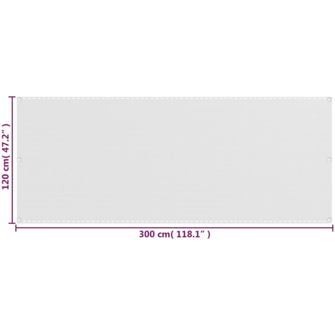 Balkongskärm vit HDPE vidaXL 120 x 300 cm – bild 5
