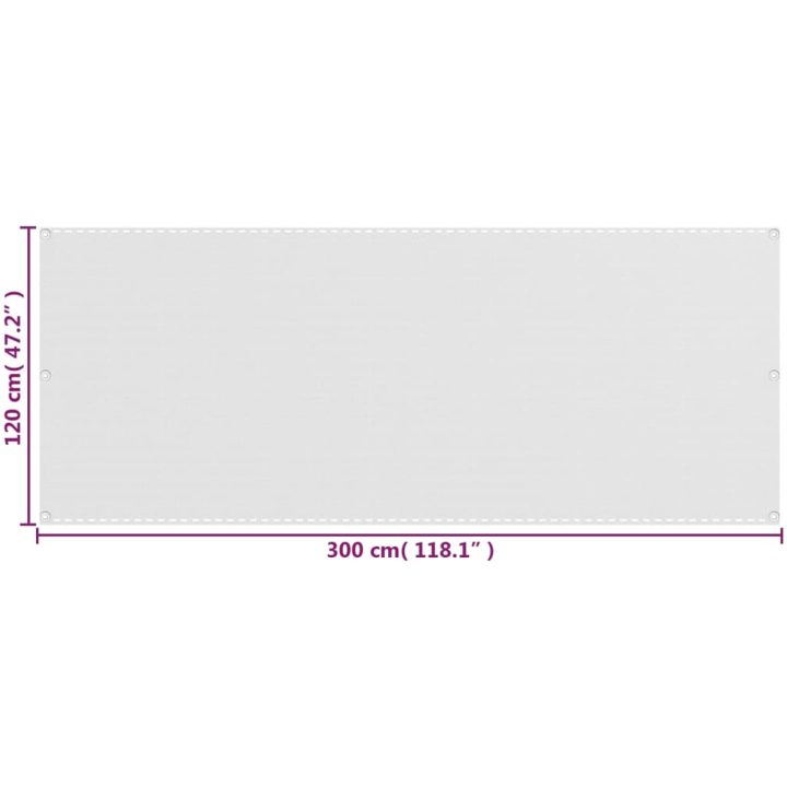 Balkongskärm vit HDPE vidaXL 120 x 300 cm – bild 5