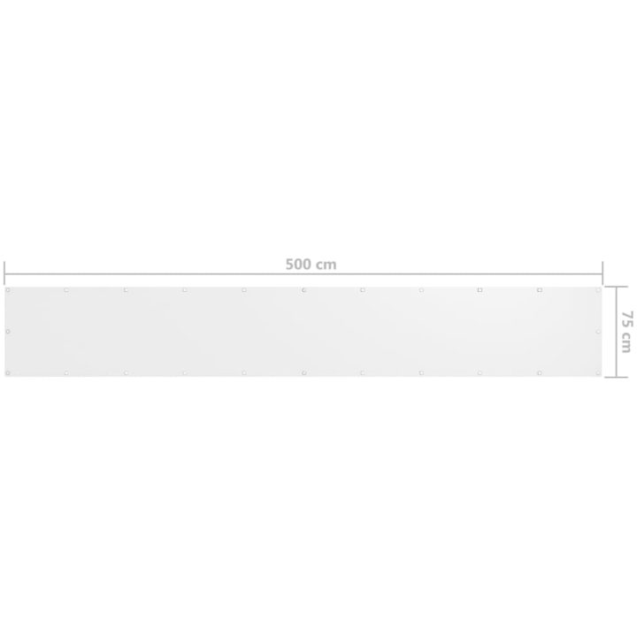 Balkongskärm vit oxfordtyg vidaXL 75 x 500 cm – bild 5