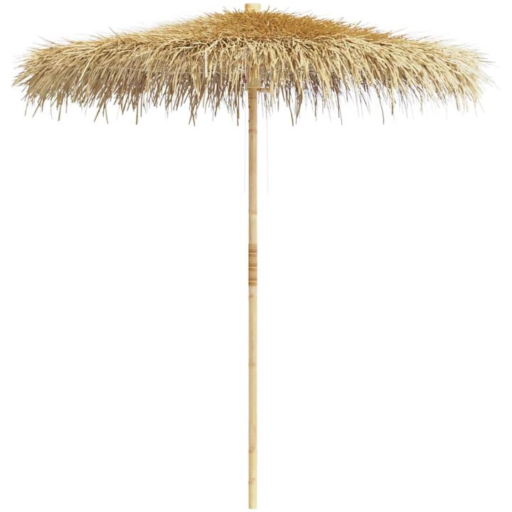 Bambuparasoll med bananbladstak vidaXL 210 cm – bild 2