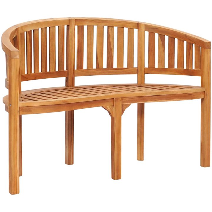 Bananbänk massiv teak vidaXL 120 cm – bild 2