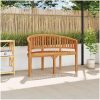 Bananbänk massiv teak vidaXL 120 cm – miniatyr 1