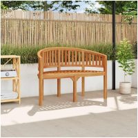 Bananbänk massiv teak vidaXL