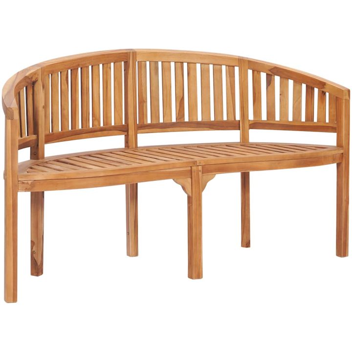 Bananbänk massiv teak vidaXL 151 cm – bild 2