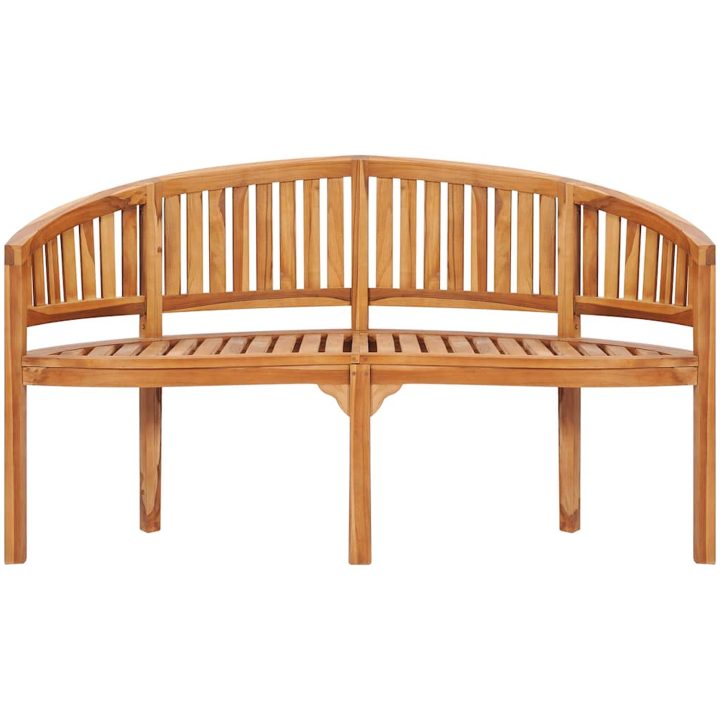 Bananbänk massiv teak vidaXL 151 cm – bild 4